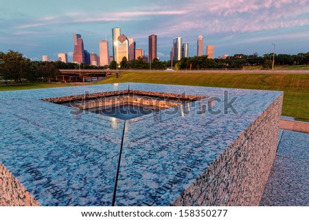 Downtown Houston from the Police Memorial