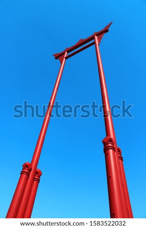 The red giant swing at Bangkok,Thailand