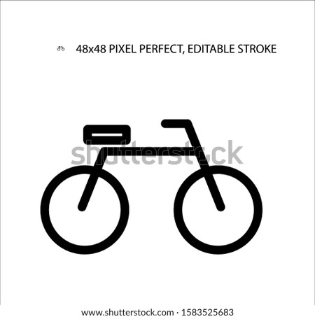Bike simple line black icon.Editable Stroke. 48x48 Pixel Perfect. 