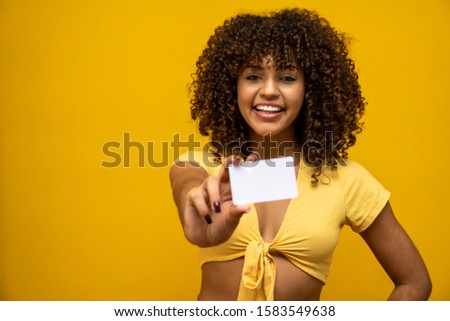 Young woman hand hold blank white card mockup with rounded corners. Plain call-card mock up template holding arm. Plastic credit namecard display front. Check offset card design. Business branding.