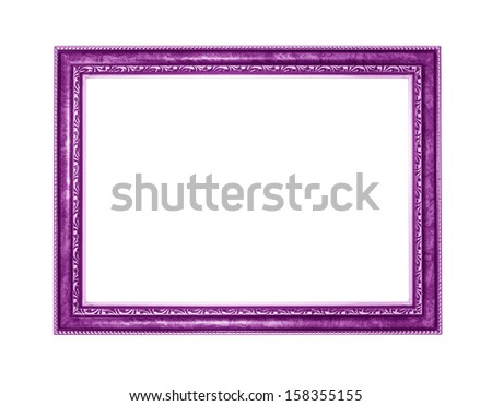 purple picture frame. Isolated on white background 