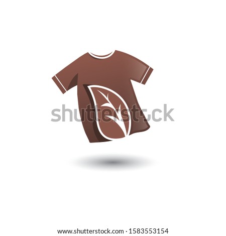illustration of a shirt with green leaves, Eco friendly and green logo,illustration logo template, vector