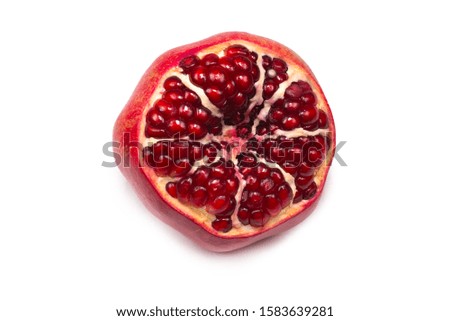 Sweet pomegranate isolated on white background. 
