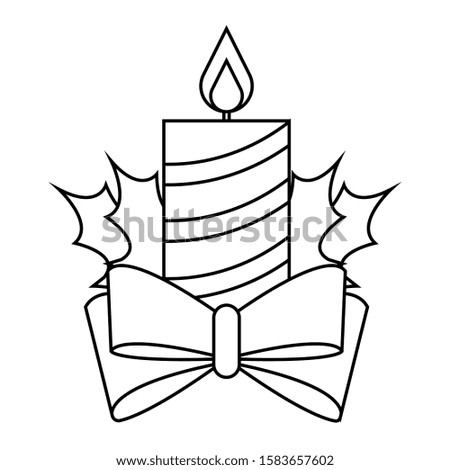 Christmas ornament with a candle - Vector illustration design