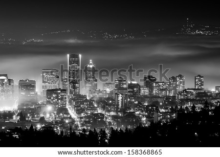 Portland Oregon in Fog