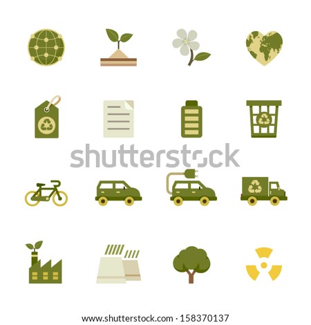 Ecology icons and Environment icons with White Background