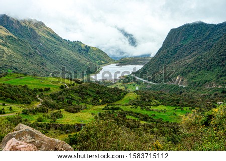 Ecuador, near the village of Papallacta. View into the valley.  Royalty-Free Stock Photo #1583715112