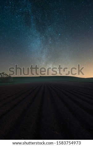 landscape with milky way and stars