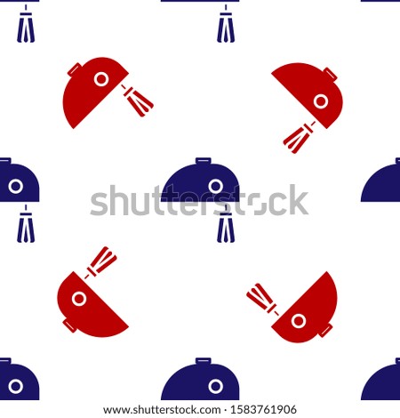 Blue and red Electric mixer icon isolated seamless pattern on white background. Kitchen blender.  Vector Illustration