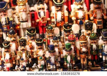 Army of Nutcrackers. Christmas festival fair in Vienna, Austria.