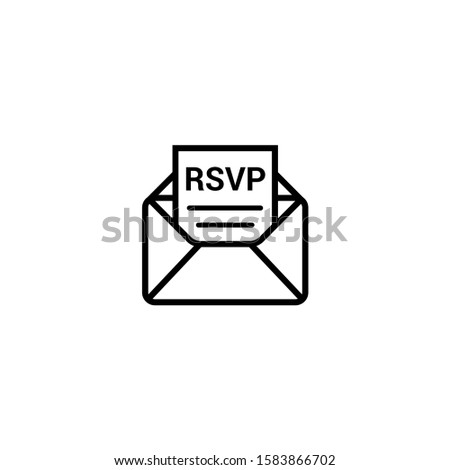 RSVP icon envelope date stamp vector invitation. rsvp message envelope. Royalty-Free Stock Photo #1583866702