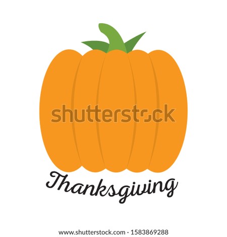 Pumpkin icon with thanksgiving text - Vector illustration