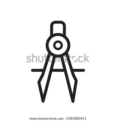 drawing compass vector icon trendy