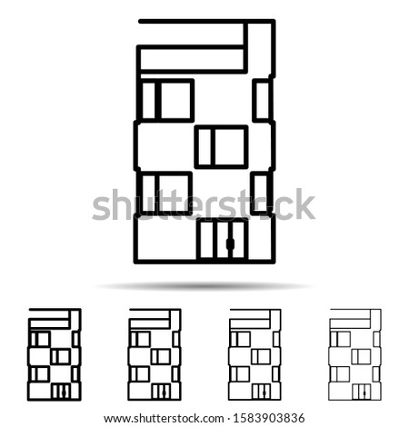 Building different shapes icon. Simple thin line, outline vector of Building icons for UI and UX, website or mobile application