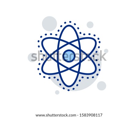 Chemistry atom line icon. Laboratory molecule sign. Analysis symbol. Linear design sign. Colorful chemistry atom icon. Vector