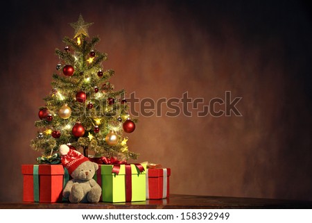 Christmas Tree with Gifts,Christmas concept.