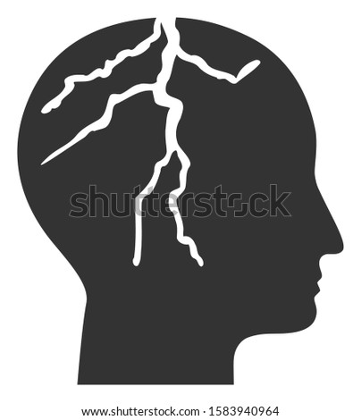 Brain cancer raster icon. Flat Brain cancer pictogram is isolated on a white background.