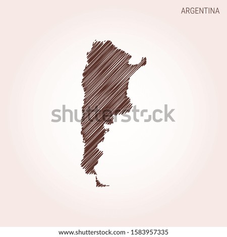 Scribble Map of Argentina Design Template
