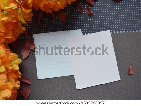card mockup  with flowers on dark background