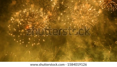 Firework celebrate anniversary happy new year 2020, 4th of july holiday festival. colorful firework in the night time to celebrate national holiday. countdown to new year 2020 party time event.