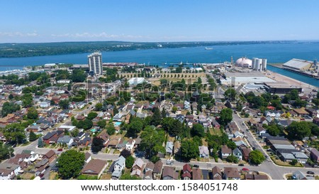 Aerial view of the old part of Hamilton, Ontario