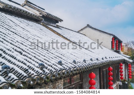 Take photos of ancient buildings in Dangkou ancient town, Wuxi City, Jiangsu Province, China
