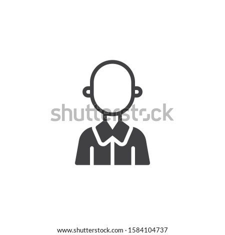 Hairless man avatar vector icon. Male user profile filled flat sign for mobile concept and web design. Young man person glyph icon. People avatar symbol, logo illustration. Vector graphics