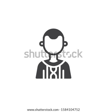 Country boy avatar vector icon. Male user filled flat sign for mobile concept and web design. Faceless man portrait glyph icon. Symbol, logo illustration. Vector graphics