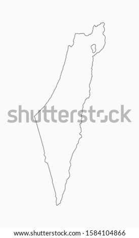 High detailed vector Israel country outline border map isolated on background. State template Near East trip pattern, report, infographic, backdrop. Asia nation business silhouette sign concept.