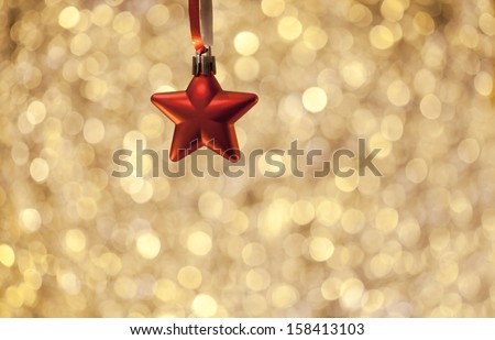 Christmas star on golden background