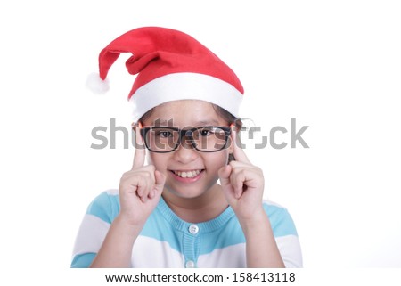 Santa Girl with white background