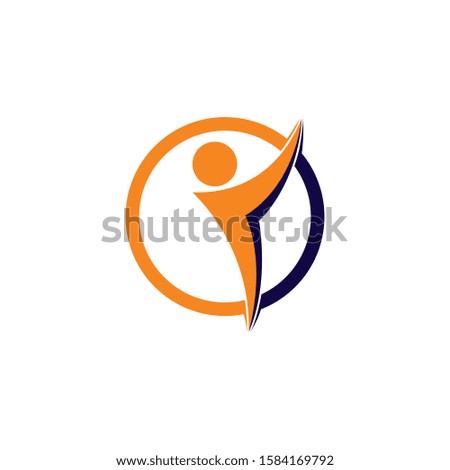 Fun people Healthy Life Logo template vector icon
