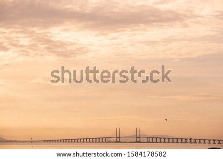 Penang bridge Malaysia view the morning landscape after sunrise,