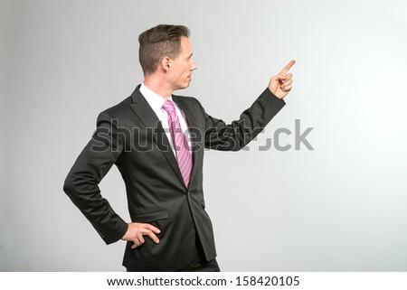 Businessman shows Illustrated table