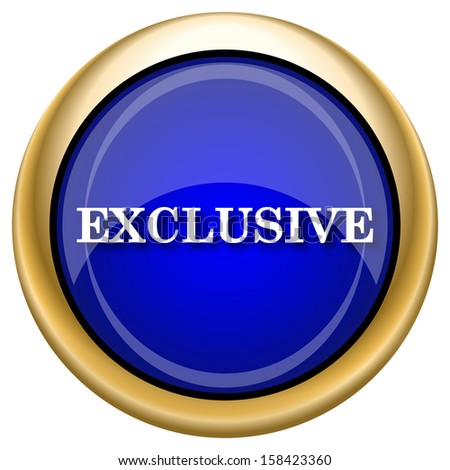 Shiny glossy icon with white design on blue and gold background