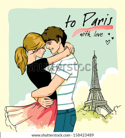 romantic couple in Paris