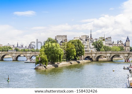 View of Seine River and Cite IslandÃ?Â�. Paris, France, Europe Royalty-Free Stock Photo #158432426