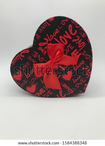 Buying red heart gift boxes Valentines day special day gift box objects made of different alternative angles perspectives composition on white background. 