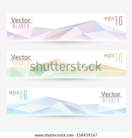Vector abstract header set illustration
