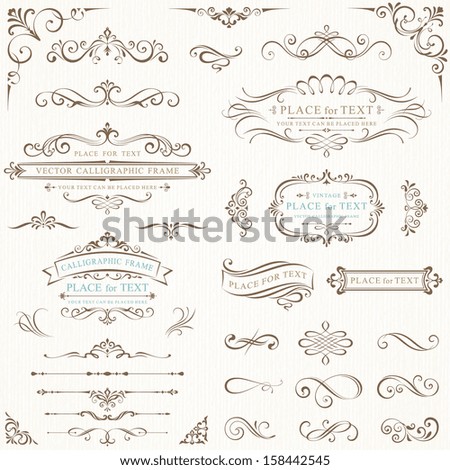 Ornate frames and scroll elements. Royalty-Free Stock Photo #158442545