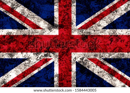 national flag of great britain with texture. template for design