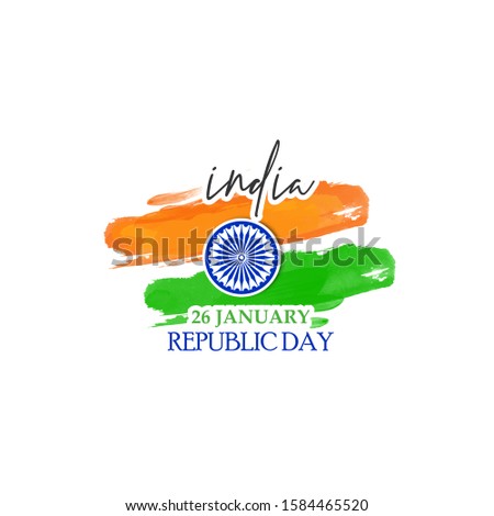 Republic day concept with text 26 January.