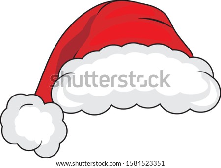 Santa Claus hat isolated on white. Vector