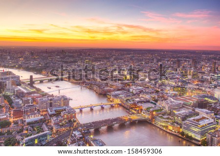 London at twilight view