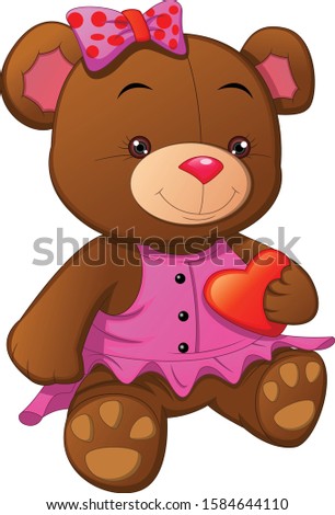 cute bear doll with heart 
