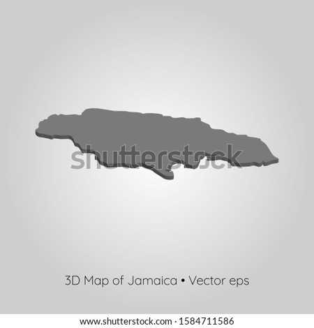 3D map of Jamaica, vector eps
