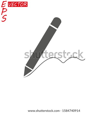 Pencil flat icon. Single high quality outline symbol of graduation for web design or mobile app. Thin line signs of education for design logo, visit card, eps 10