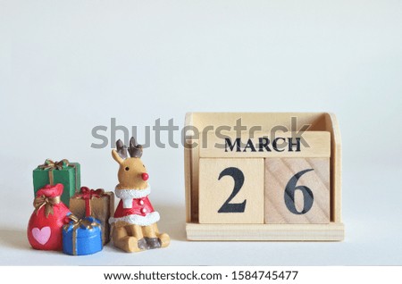 March 26, Christmas, Birthday with number cube design for background.