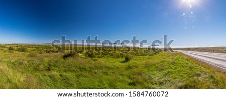 Panoramic picture of Snaefellsjökull volcano area on Snaefells peninsula on Iceland in summer
