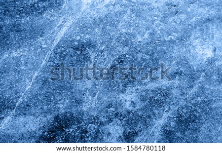 CLassic blue background. Color of the year 2020. Top view, flat lay. Marble stone background texture, free space